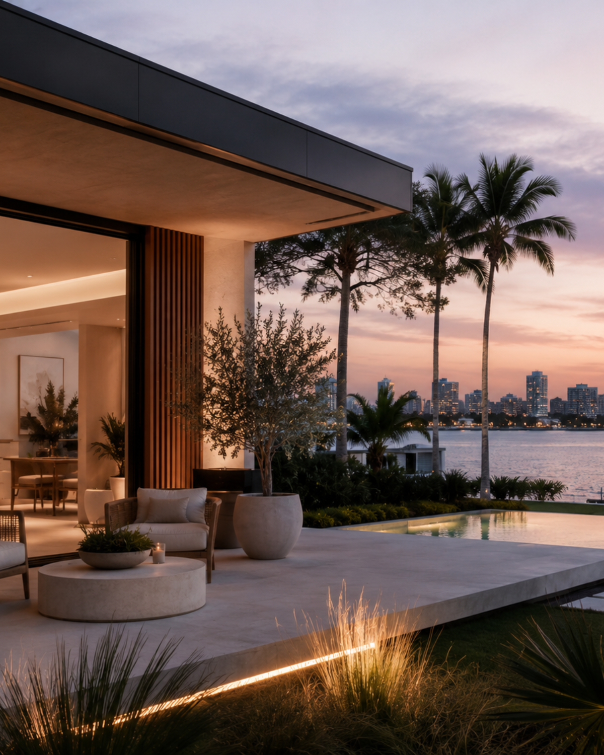 Tampa waterfront luxury lifestyle at sunset